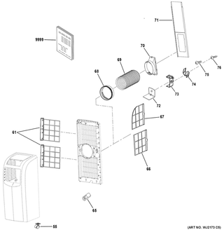 Part Location Diagram of WJ65X22920 GE EXHAUST HOSE