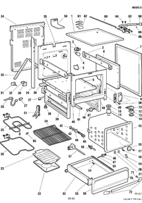 CHASSIS Diagram and Parts List for GRCR3830VS-1  General Electric Range
