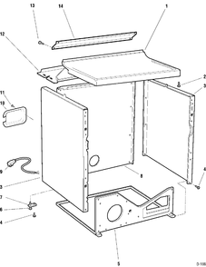 CABINET Diagram and Parts List for RVXR333GW2WW  General Electric Dryer