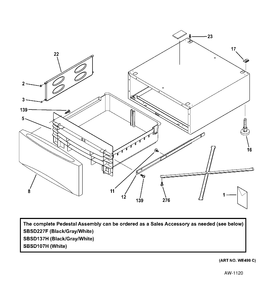 SBSC137H5DG PEDESTAL Diagram and Parts List for SBSC137HDG  General Electric Washer