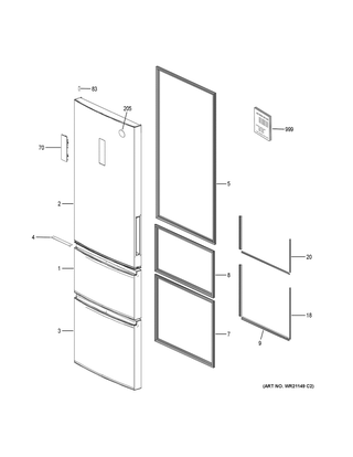 Part Location Diagram of WR14X28326 GE DAMPER GASKET