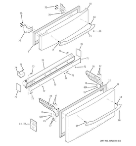 Freezer Doors Diagram and Parts List for PGSS5RKZJSS  General Electric Refrigerator