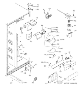 Fresh Food Section Diagram and Parts List for GSE23GSEFCSS  General Electric Refrigerator