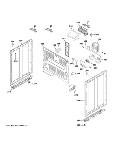 Body Parts Diagram and Parts List for CHS950P2M2S1  General Electric Range