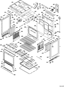 BODY PARTS Diagram and Parts List for JCBP780ST2SS  General Electric Range