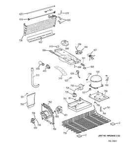 MACHINE COMPARTMENT Diagram and Parts List for GTH18GBDGRWW  General Electric Refrigerator
