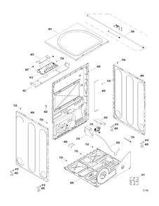 CABINET Diagram and Parts List for GFMS355EL0MS  General Electric Dryer