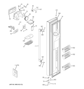 Part Location Diagram of WR71X25908 GE FZ TILTOUT BOTTOM Assembly