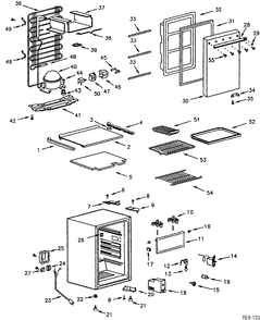 UNIT PARTS Diagram and Parts List for TAC6SNTW  General Electric Refrigerator