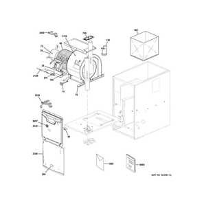 Cabinet (1) Diagram and Parts List for NF95X060S3BR0  General Electric Furnace