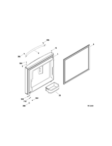 FZ DOOR Diagram and Parts List for GBSC0HBXAEWW  General Electric Refrigerator