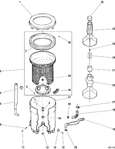 TUB GROUP Diagram and Parts List for 56221T6WW  General Electric Washer