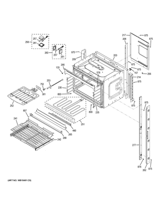 Upper Oven Diagram and Parts List for PK7500FM1DS  General Electric Wall Oven