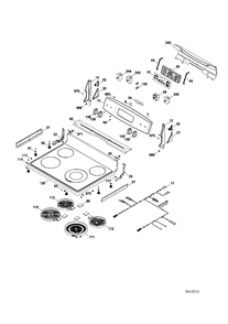 CONTROL PANEL & COOKTOP Diagram and Parts List for JCBS660DF1WW  General Electric Range