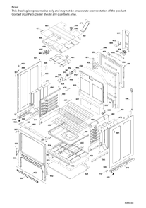 BODY PARTS Diagram and Parts List for JCBP720ST3WW  General Electric Range