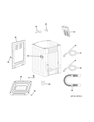 Washer Diagram and Parts List for QNW121PSMWW  General Electric Washer