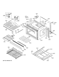 Lower Oven Diagram and Parts List for PTD7000BN6TS  General Electric Wall Oven