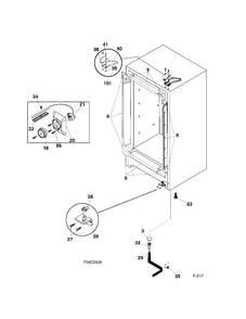 CABINET Diagram and Parts List for FUM12SMERWH  General Electric Freezer