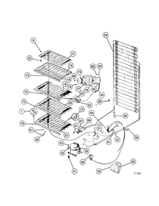 VERTICAL FREEZER Diagram and Parts List for 84110D  General Electric Freezer