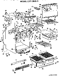 Cabinet Parts Diagram and Parts List for CTF19ECB  Hotpoint Refrigerator