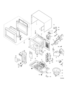 MICROWAVE Diagram and Parts List for JES1456WFC001  General Electric Microwave