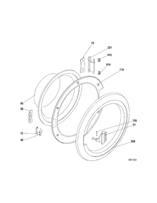 DOOR Diagram and Parts List for MCCH1120F0WW  General Electric Washer
