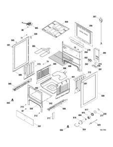 CABINET Diagram and Parts List for MCB757WM2WW  General Electric Range
