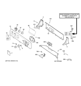 Controls & Backsplash Diagram and Parts List for HTWP1400F2WW  Hotpoint Washer