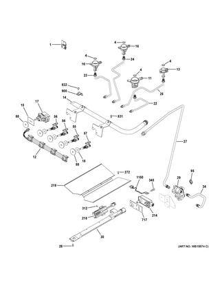 Gas & Burner Parts Diagram and Parts List for QGAS740RM1SS  General Electric Range