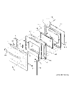 Door Diagram and Parts List for PB935BP3TS  General Electric Range