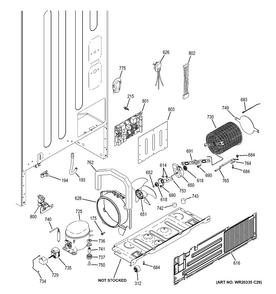 Machine Compartment Diagram and Parts List for GDE20GGHBRBB  General Electric Refrigerator