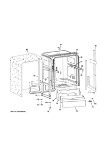 BODY PARTS Diagram and Parts List for PDW1800K01WW  General Electric Dishwasher