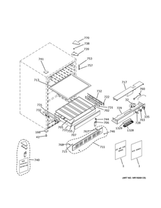 Cabinet And Shelves Diagram and Parts List for PCR06BATJSS  General Electric Wine and Beverage Cooler