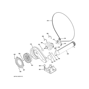 Blower And Motor 1 Diagram and Parts List for GFD55ESMN3WW  General Electric Dryer