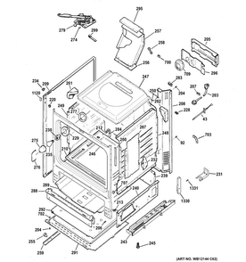 Body Parts Diagram and Parts List for RGB745DEP6WH  Hotpoint Range