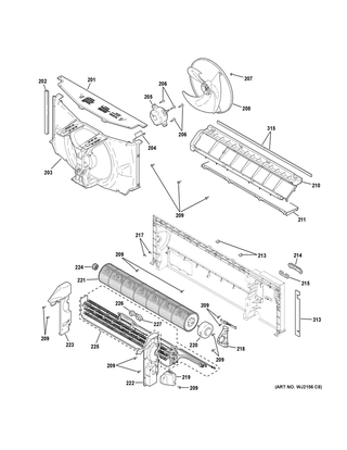 Motor & Chassis Parts Diagram and Parts List for AZ45E09DBMW2  General Electric Air Conditioner