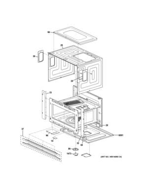 OVEN CAVITY PARTS Diagram and Parts List for CSB9120SJ3SS  General Electric Microwave