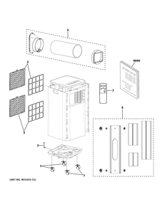 Part Location Diagram of RAP03 GE PORTABLE AC REMOTE CONTROL