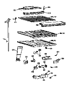 Compartment Separator Asm Diagram and Parts List for TBX18DASJRAD  General Electric Refrigerator