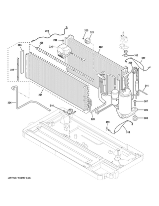 Sealed System Diagram and Parts List for AZ65H07EADW5  General Electric Air Conditioner