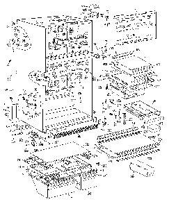 Cabinet Diagram and Parts List for TBX25RLE  General Electric Refrigerator