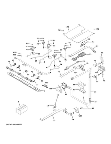 Gas & Burner Parts Diagram and Parts List for JGB860DEJ5WW  General Electric Range