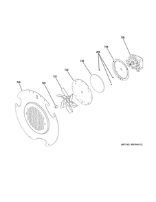 Convection Fan Diagram and Parts List for JGB860DEJ5BB  General Electric Range