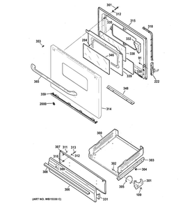 Door & Drawer Parts Diagram and Parts List for JGBS10DEF1BB  General Electric Range