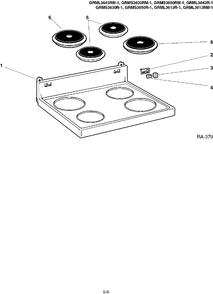 COOKTOP GROUP Diagram and Parts List for GRCS3640RM-1  General Electric Range