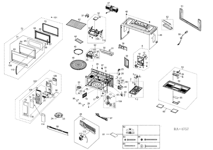 OTR Diagram and Parts List for JVM1950STC01  General Electric Microwave