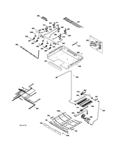 Gas And Burner Parts Diagram and Parts List for PCGB910SET3SS  General Electric Range