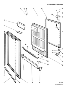 REFRIGERATOR DOOR Diagram and Parts List for 3210-00R0S00-A  General Electric Refrigerator