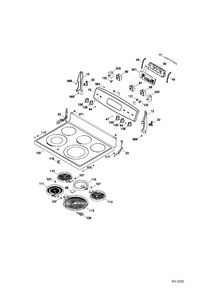 CONTROL PANEL & COOKTOP Diagram and Parts List for JCB860SF1SS  General Electric Range