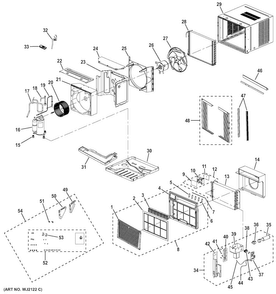 Part Location Diagram of WJ94X20191 GE FAN MOTOR